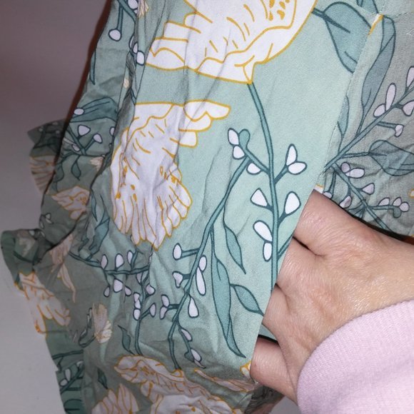 Modcloth x Collectif Romper One Piece US Size 6 Green  Floral Short Sleeve Zip U - Picture 14 of 16